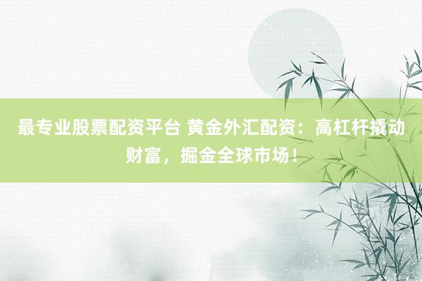最专业股票配资平台 黄金外汇配资：高杠杆撬动财富，掘金全球市场！