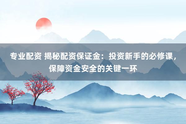 专业配资 揭秘配资保证金：投资新手的必修课，保障资金安全的关键一环