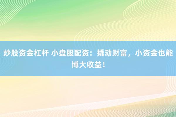炒股资金杠杆 小盘股配资：撬动财富，小资金也能博大收益！