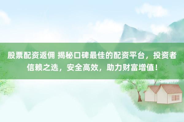 股票配资返佣 揭秘口碑最佳的配资平台，投资者信赖之选，安全高效，助力财富增值！