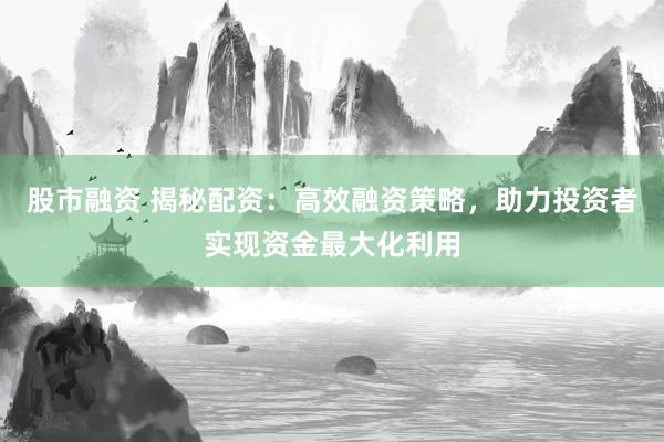 股市融资 揭秘配资：高效融资策略，助力投资者实现资金最大化利用