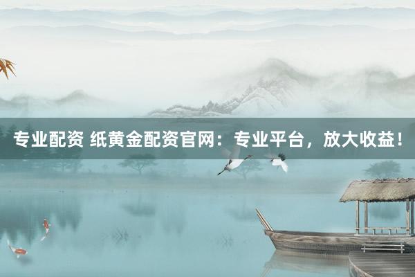 专业配资 纸黄金配资官网：专业平台，放大收益！