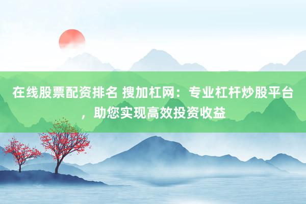 在线股票配资排名 搜加杠网:专业杠杆炒股平台,助您实现高效投资收益