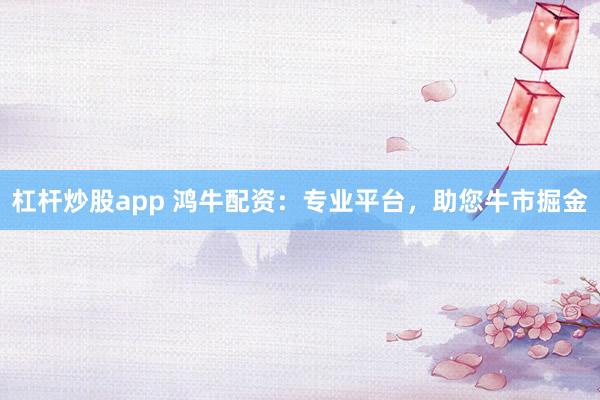 杠杆炒股app 鸿牛配资:专业平台,助您牛市掘金