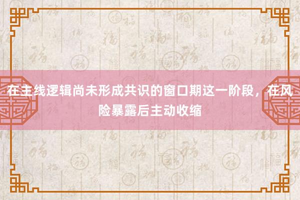 在主线逻辑尚未形成共识的窗口期这一阶段，在风险暴露后主动收缩