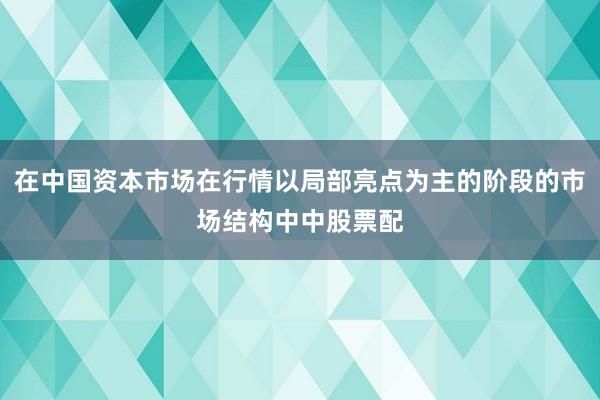 在中国资本市场在行情以局部亮点为主的阶段的市场结构中中股票配