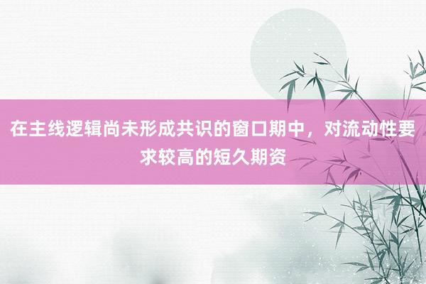 在主线逻辑尚未形成共识的窗口期中,对流动性要求较高的短久期资