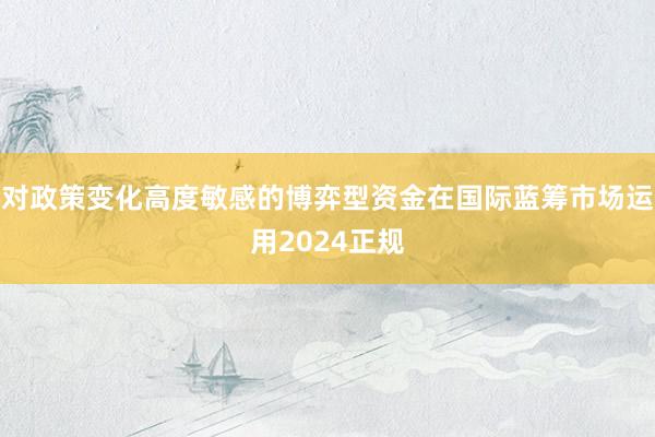 对政策变化高度敏感的博弈型资金在国际蓝筹市场运用2024正规
