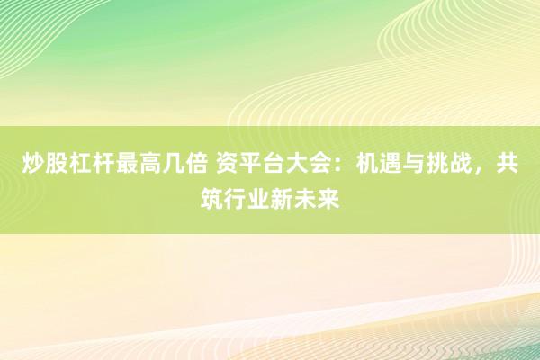 炒股杠杆最高几倍 资平台大会：机遇与挑战，共筑行业新未来