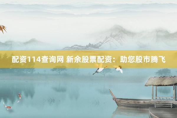 配资114查询网 新余股票配资：助您股市腾飞