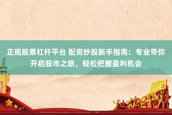 正规股票杠杆平台 配资炒股新手指南：专业带你开启股市之旅，轻松把握盈利机会
