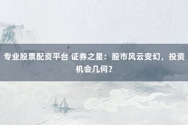 专业股票配资平台 证券之星：股市风云变幻，投资机会几何？